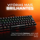 Teclado Mecanico Gamer TGT Sherman  Compacto, Rainbow, ABNT2, Switch Azul, Preto, TGT-SHTKL-RBW01