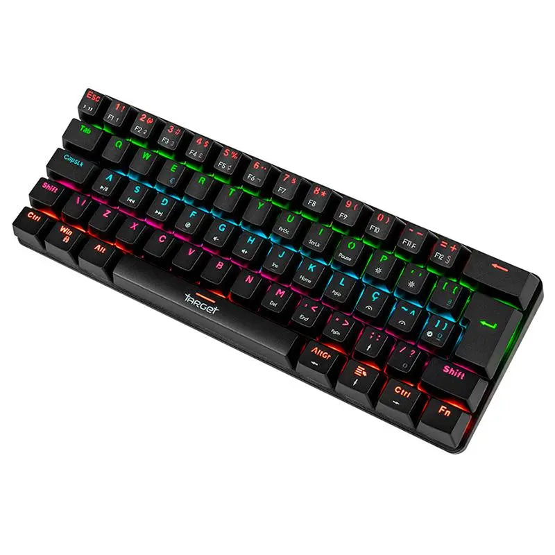 Teclado Mecanico Gamer TGT Sherman  Compacto, Rainbow, ABNT2, Switch Azul, Preto, TGT-SHTKL-RBW01