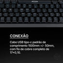 Teclado Mecanico Gamer TGT Sherman  Compacto, Rainbow, ABNT2, Switch Azul, Preto, TGT-SHTKL-RBW01