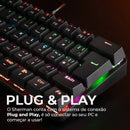 Teclado Mecanico Gamer TGT Sherman  Compacto, Rainbow, ABNT2, Switch Azul, Preto, TGT-SHTKL-RBW01