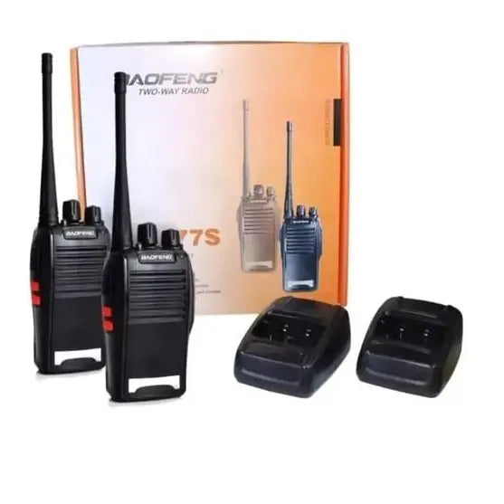 Kit Rádio Comunicador Walk Talk Baofeng 777s com 16 Canais Alcance de 12km