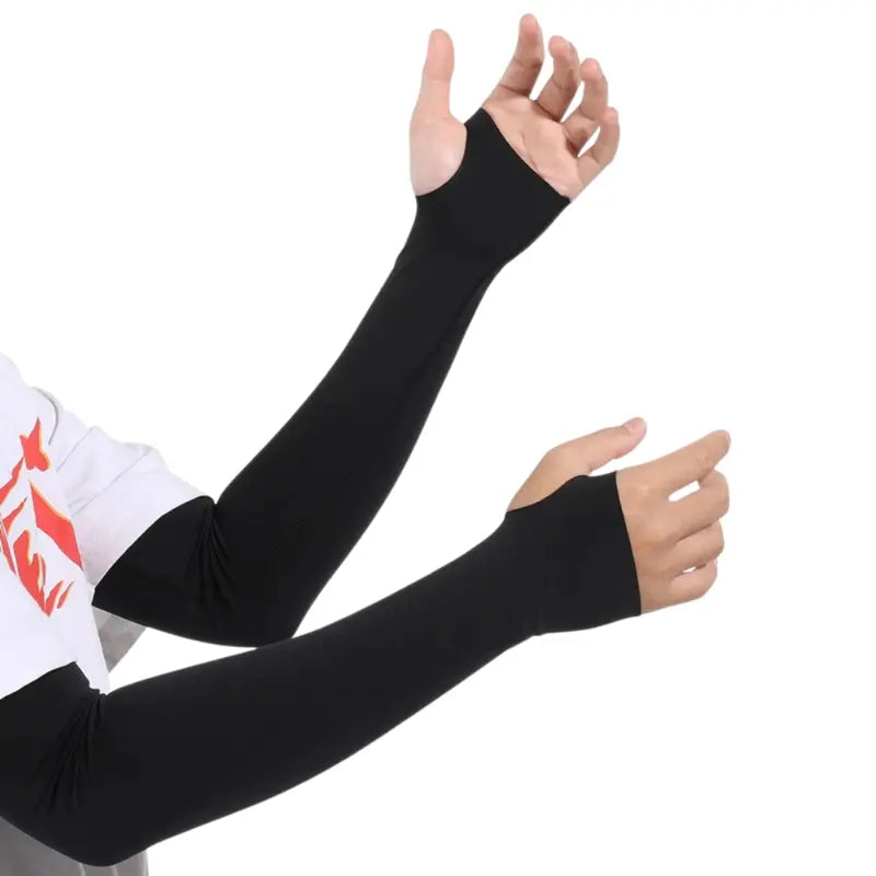 Par Manguito Mangote Com Dedo Proteção Solar UV50%+ Corrida Fitness Academia Unissex