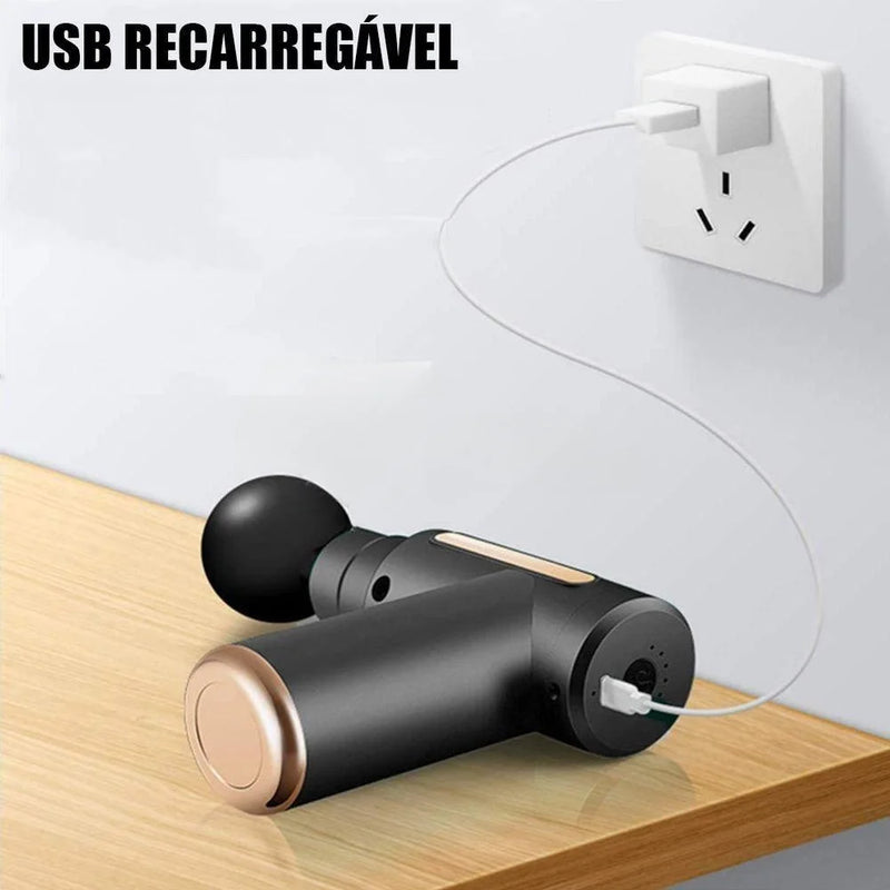 Massageador Elétrico Mini Profissional Muscular e Facial Recarregável Massagem e Terapia