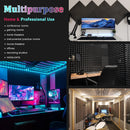 Painéis de espuma à prova de som acústico de estúdio 6/12/24 peças, esponja acústica de tratamento de isolamento acústico pirâmide, painéis de espuma acústica