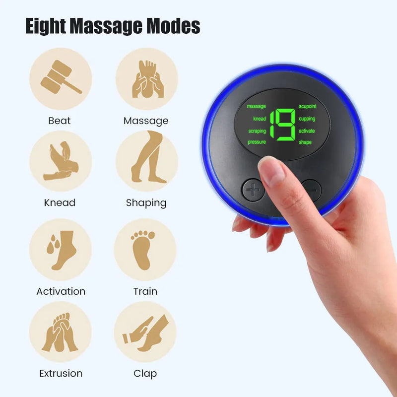 Mini portátil ems pescoço massageador elétrico maca de pescoço para alívio da dor muscular cervical e remendo de massagem de relaxamento de ombro