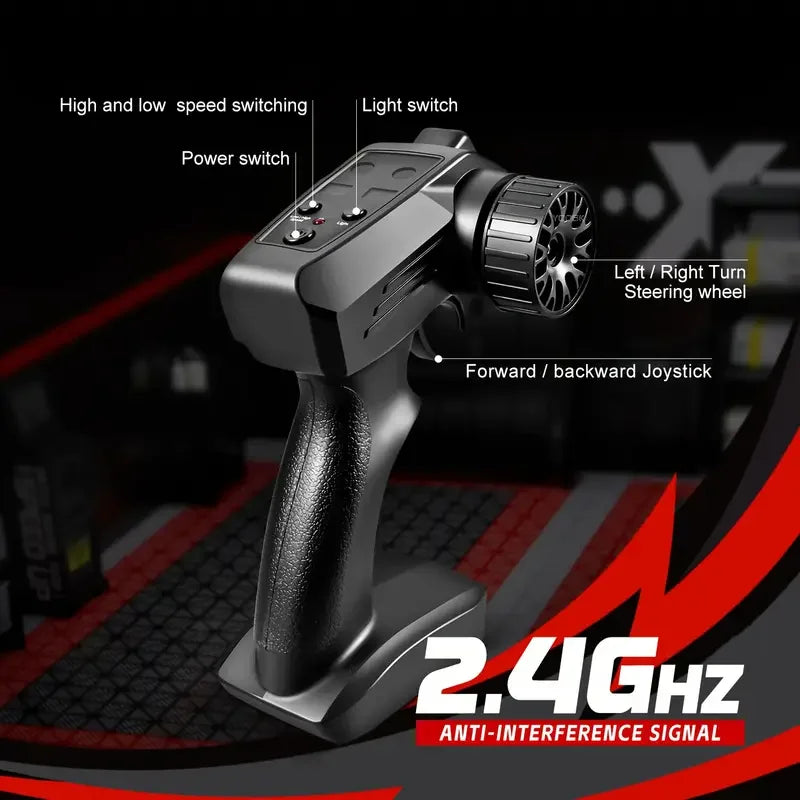 Carros RC 1/24 Veículo de Controle Remoto com Luzes LED 2.4GHz 20KM/H 4WD Carro RC de Alta Velocidade Drifting Pneus de Corrida Brinquedo Presente Adulto Criança