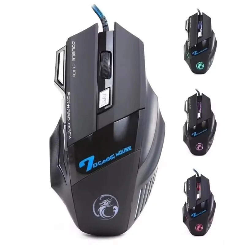Brasil mouse x7 botão retroiluminado mouse ergonômico 5500 dpi mouse ajustável, adequado para pc laptop desktop mouse