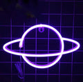1 peça, luz neon em forma de planeta, usb ou alimentado por bateria, para sala de jogos, quarto, festa, arranjo de aniversário, presentes (bateria não incluída)