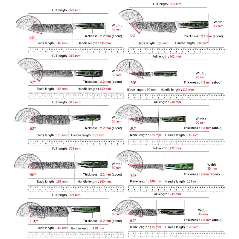 Faca de cozinha chef japonês faca laser damasco padrão faca corte carne frutas pão vegetal desossa faca corte faca utilitária