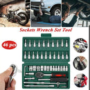 Kit de ferramentas para reparo de carro, 53 peças/46 peças, 1/4 unidades, conjunto de soquete, ferramenta de reparo de carro, chave de torque de catraca, conjunto de reparo automático, ferramentas mecânicas