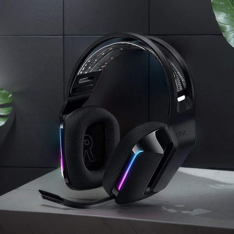 Fone de ouvido sem fio para jogos, microfone aux 3.5mm, substituição de fone de ouvido, microfone para logitech g733, fones de ouvido para jogos