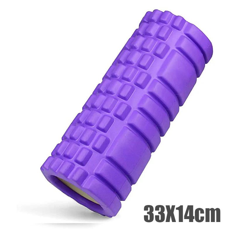 33cm coluna de yoga espuma eixo massagem rolo músculo volta massagem musculara grade volta treinamento conjunto transporte