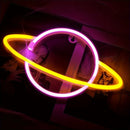 1 peça, luz neon em forma de planeta, usb ou alimentado por bateria, para sala de jogos, quarto, festa, arranjo de aniversário, presentes (bateria não incluída)