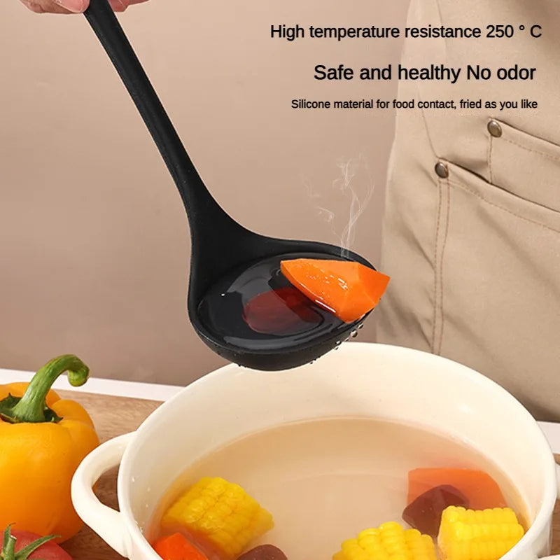 Conjunto de ferramentas de cozinha de silicone de qualidade alimentar, colher com fenda resistente ao calor para panelas antiaderentes e panela quente, filtro multiuso, 1/10 peças