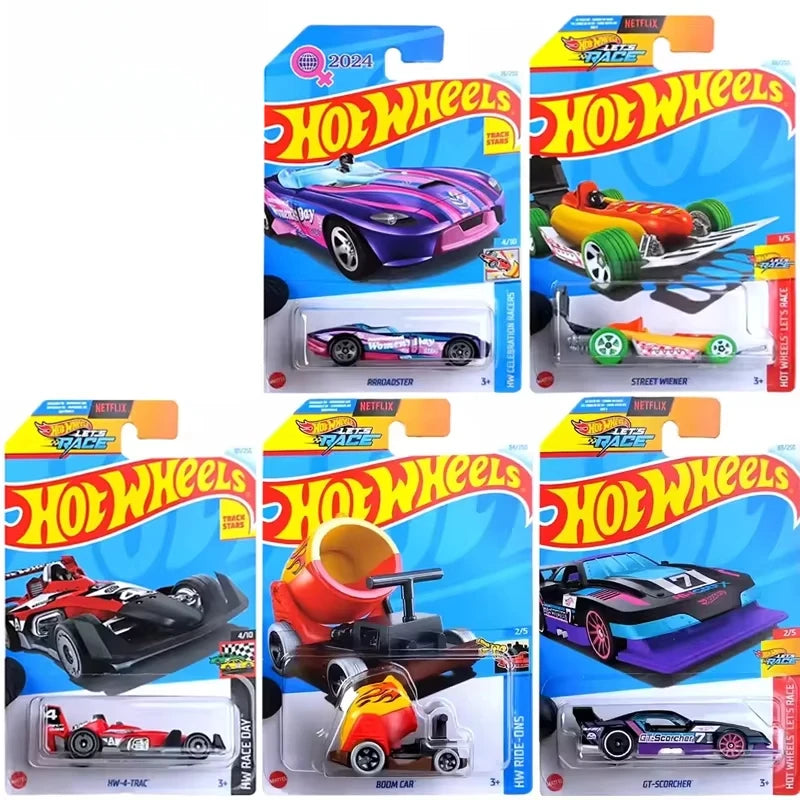 Original rodas quentes carro vamos brinquedos de corrida para meninos 1/64 veículo fundido rrroadster piranha terror rua wiener gt-scorcher presente