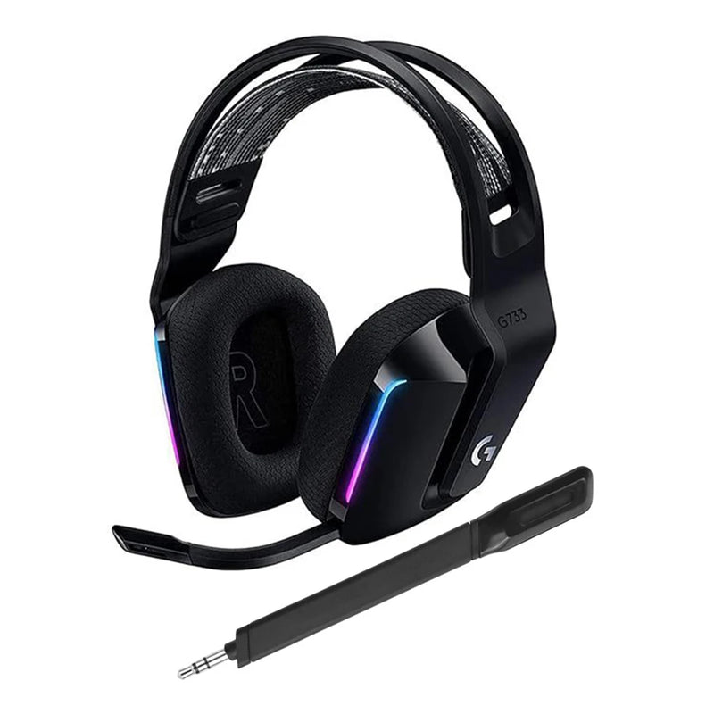 Fone de ouvido sem fio para jogos, microfone aux 3.5mm, substituição de fone de ouvido, microfone para logitech g733, fones de ouvido para jogos