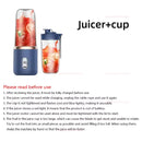 Copo espremedor portátil 400ml 6 lâminas para shakes smoothies recarregável usb viajando espremedor de frutas copo duplo liquidificador de frutas