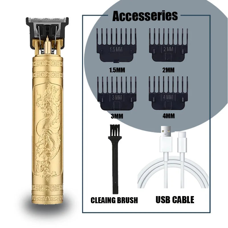 Máquina de cortar cabelo profissional para homens - sem fio recarregável Zero Gapped T-Blade Aparador de cabelo elétrico