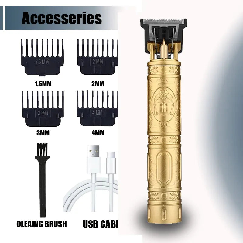 Máquina de cortar cabelo profissional para homens - sem fio recarregável Zero Gapped T-Blade Aparador de cabelo elétrico