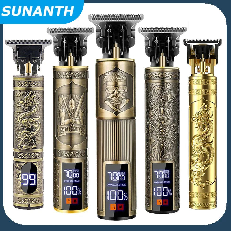 Máquina de cortar cabelo profissional para homens - sem fio recarregável Zero Gapped T-Blade Aparador de cabelo elétrico