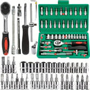 Kit de ferramentas para reparo de carro, 53 peças/46 peças, 1/4 unidades, conjunto de soquete, ferramenta de reparo de carro, chave de torque de catraca, conjunto de reparo automático, ferramentas mecânicas