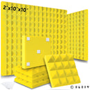 Painéis de espuma à prova de som acústico de estúdio 6/12/24 peças, esponja acústica de tratamento de isolamento acústico pirâmide, painéis de espuma acústica