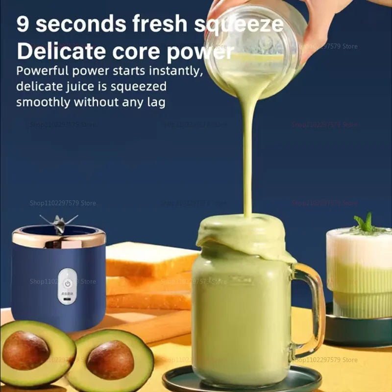 Copo espremedor portátil 400ml 6 lâminas para shakes smoothies recarregável usb viajando espremedor de frutas copo duplo liquidificador de frutas