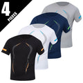 1/4/6 pçs masculino plus size gradiente de secagem rápida de manga curta adolescentes esportes soltos correndo fitness futebol basquete camiseta