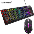 Teclado mecânico retroiluminado com 104 teclas, teclado para jogos com fio, à prova d'água, luminoso, conjunto de teclado e mouse para gamer, pc, laptop, escritório