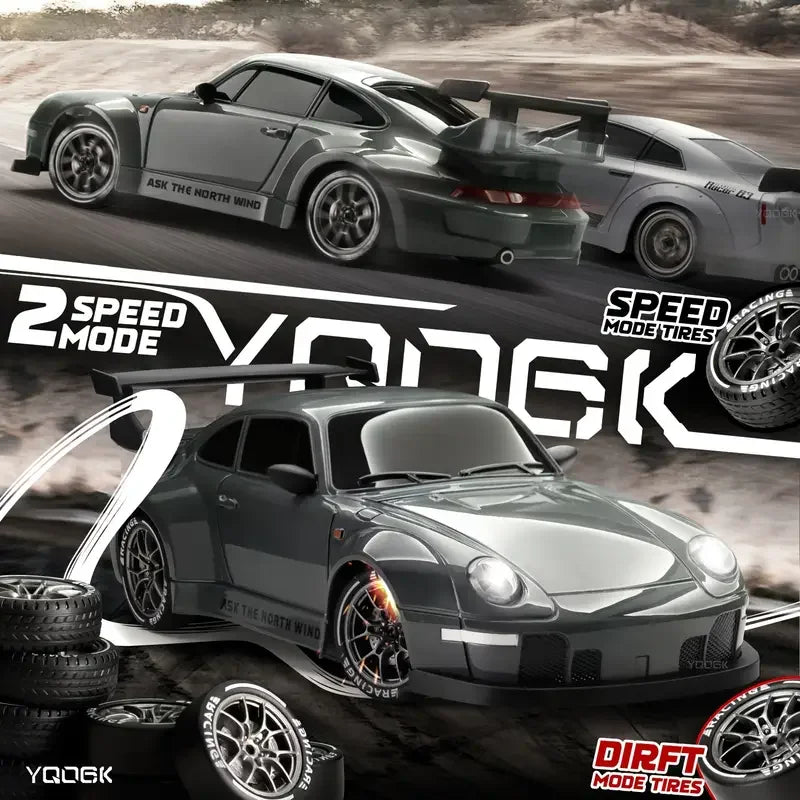 Carros RC 1/24 Veículo de Controle Remoto com Luzes LED 2.4GHz 20KM/H 4WD Carro RC de Alta Velocidade Drifting Pneus de Corrida Brinquedo Presente Adulto Criança