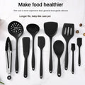 Conjunto de ferramentas de cozinha de silicone de qualidade alimentar, colher com fenda resistente ao calor para panelas antiaderentes e panela quente, filtro multiuso, 1/10 peças