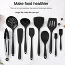 Conjunto de ferramentas de cozinha de silicone de qualidade alimentar, colher com fenda resistente ao calor para panelas antiaderentes e panela quente, filtro multiuso, 1/10 peças