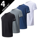 1/4/6 pçs masculino plus size gradiente de secagem rápida de manga curta adolescentes esportes soltos correndo fitness futebol basquete camiseta