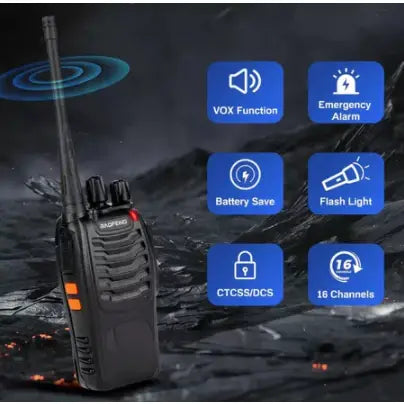 Kit Rádio Comunicador Walk Talk Baofeng 777s com 16 Canais Alcance de 12km