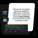 Teclado Mecanico Gamer TGT Sherman  Compacto, Rainbow, ABNT2, Switch Azul, Preto, TGT-SHTKL-RBW01